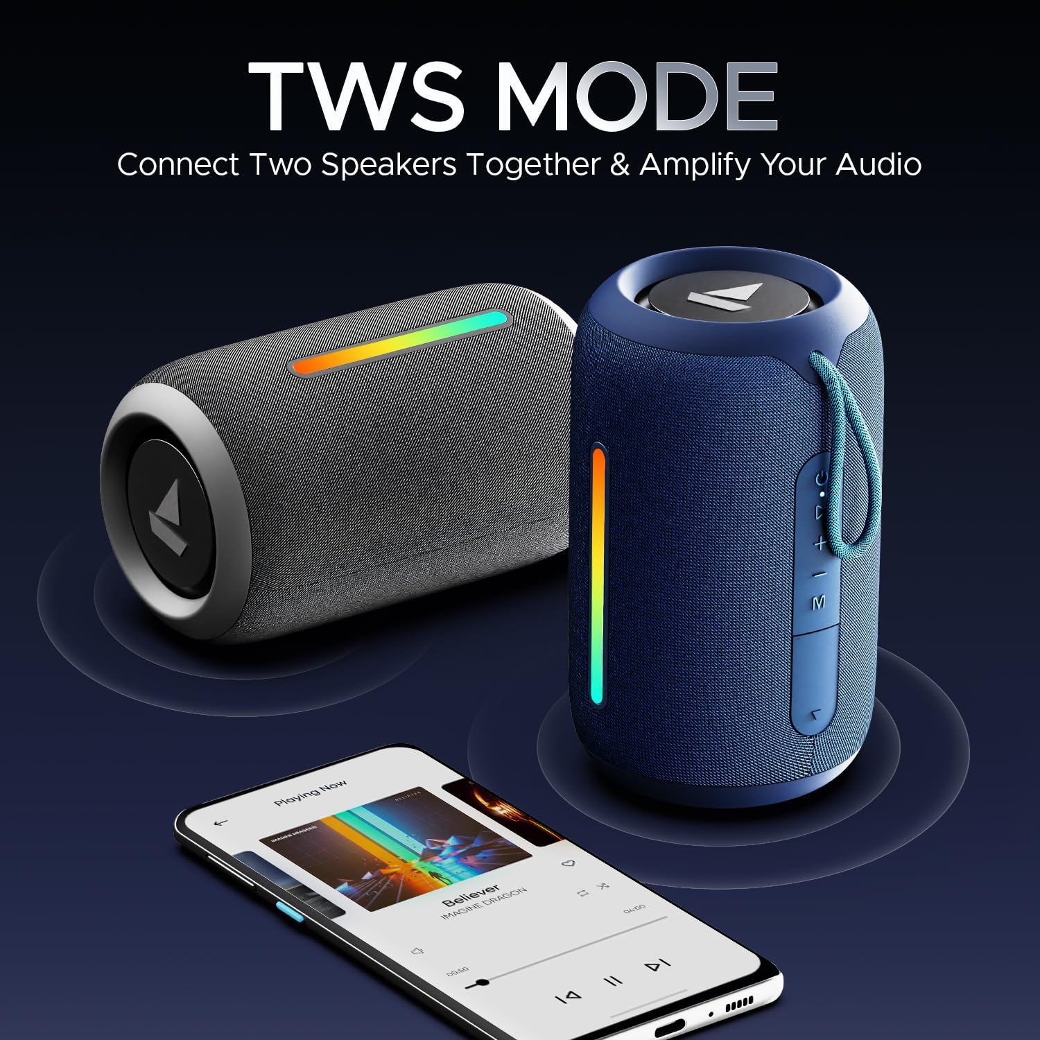 boAt Stone 352 Pro14W Bluetooth Speaker (Vibing Blue) - Image 4